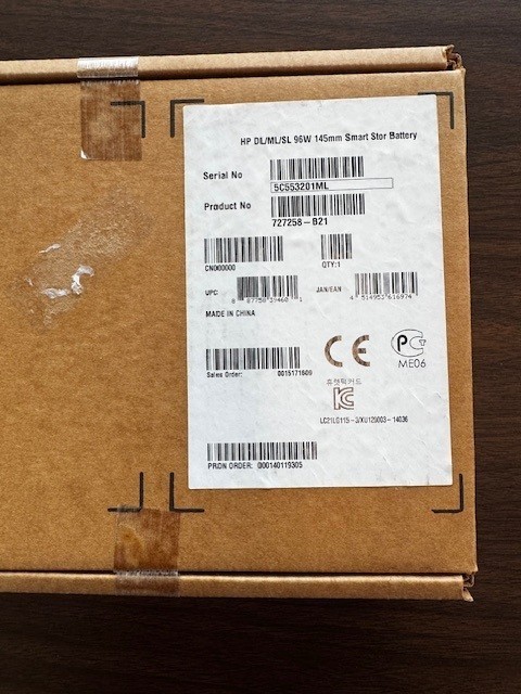 HPE DL/ML/SL 96W 145mm Smart Storage Battery (727258-B21)