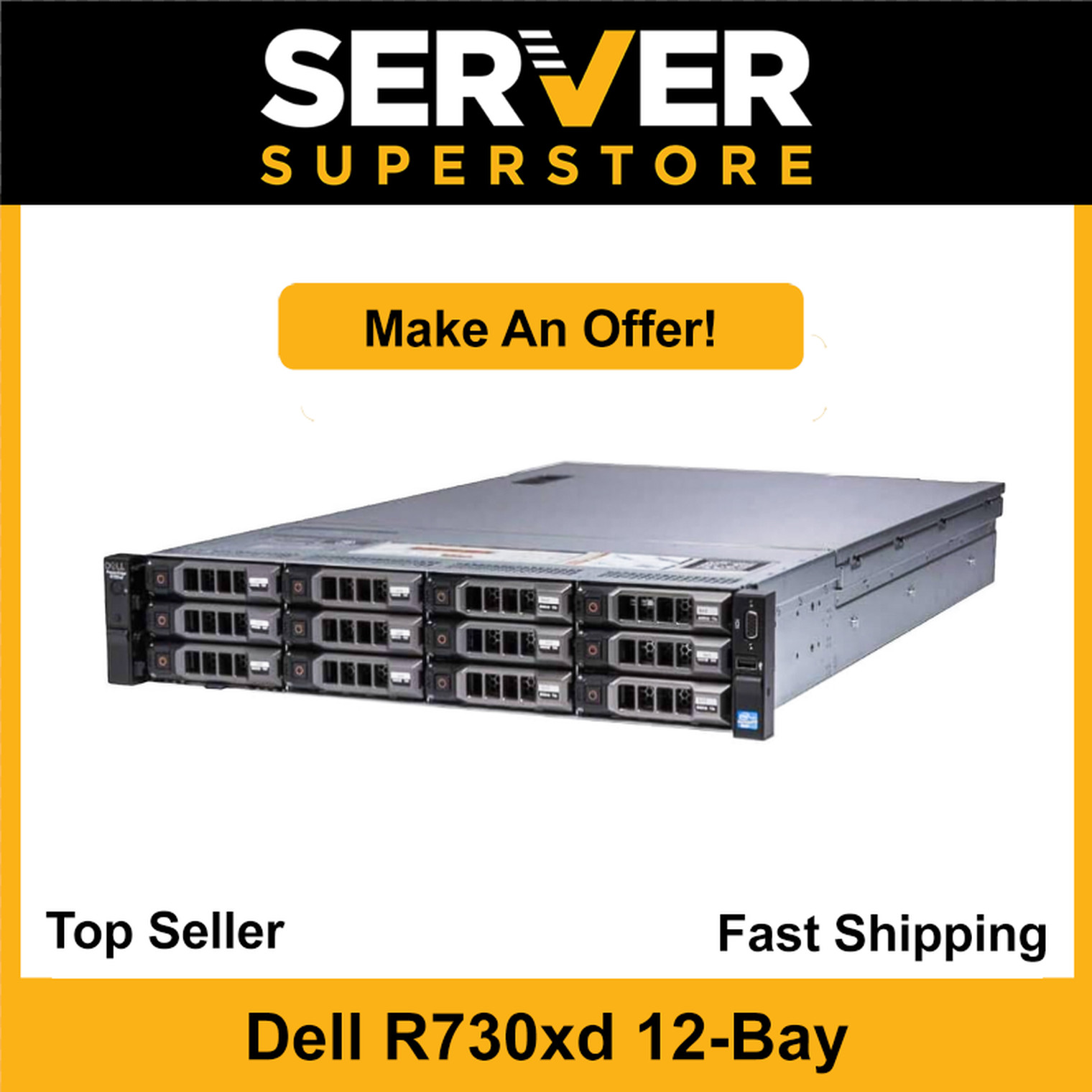 Dell PowerEdge R730XD Server 2x E5-2680 V4 = 28 Cores H730 64GB RAM 4x 1TB SAS