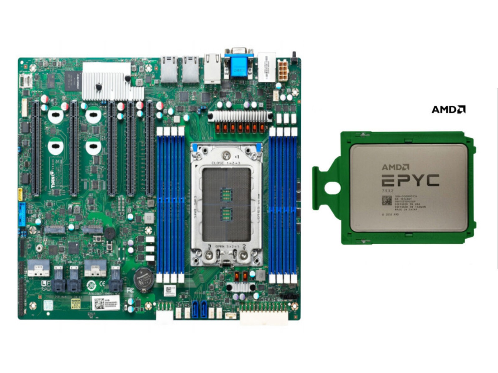 TYAN S8030 GM2NE SP3 Motherboard With AMD EPYC 7532 CPU  32 Cores 2.4GHz-3.3GHz