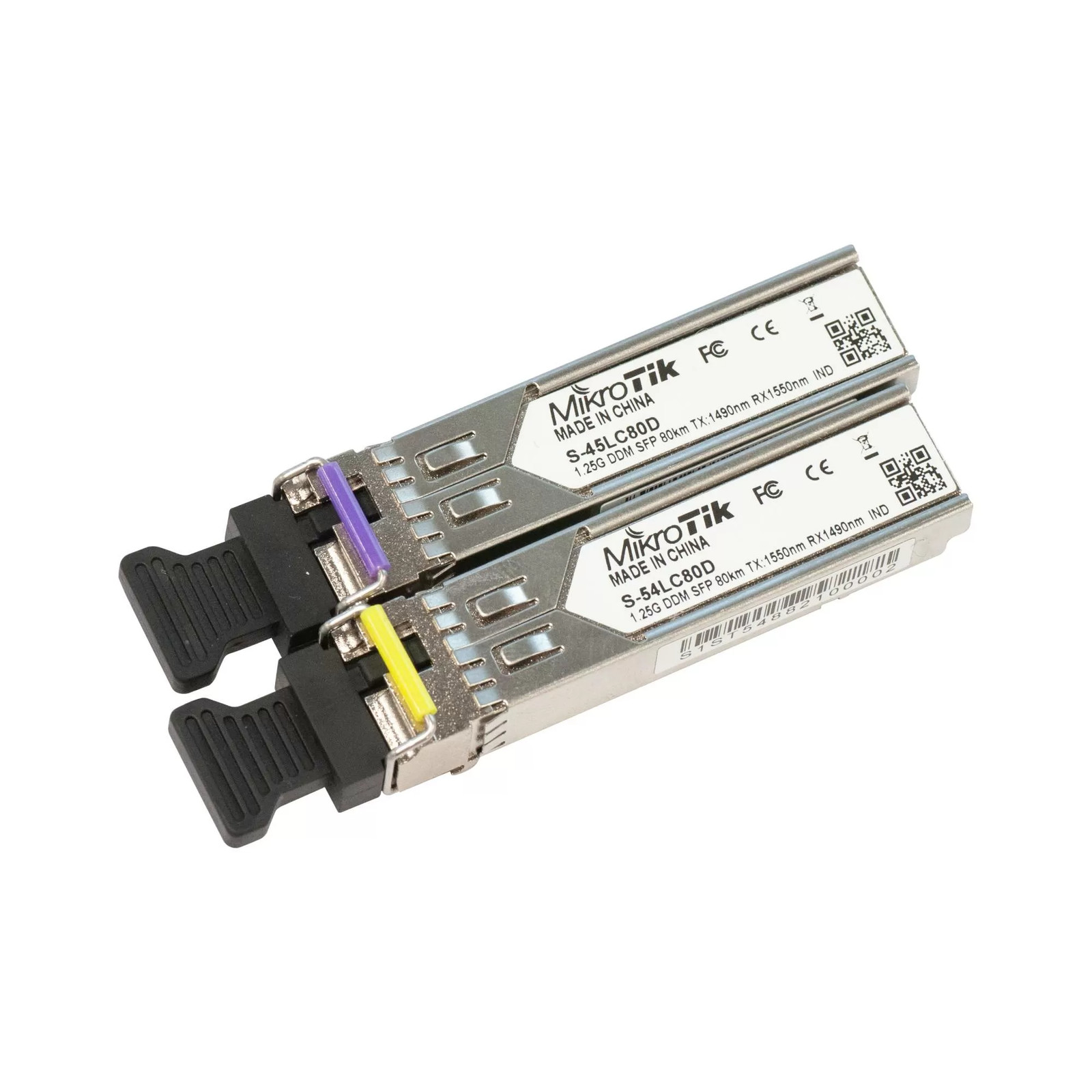 MikroTik S-4554LC80D 1.25G Bidirectional Single-Mode Module 80km Pair