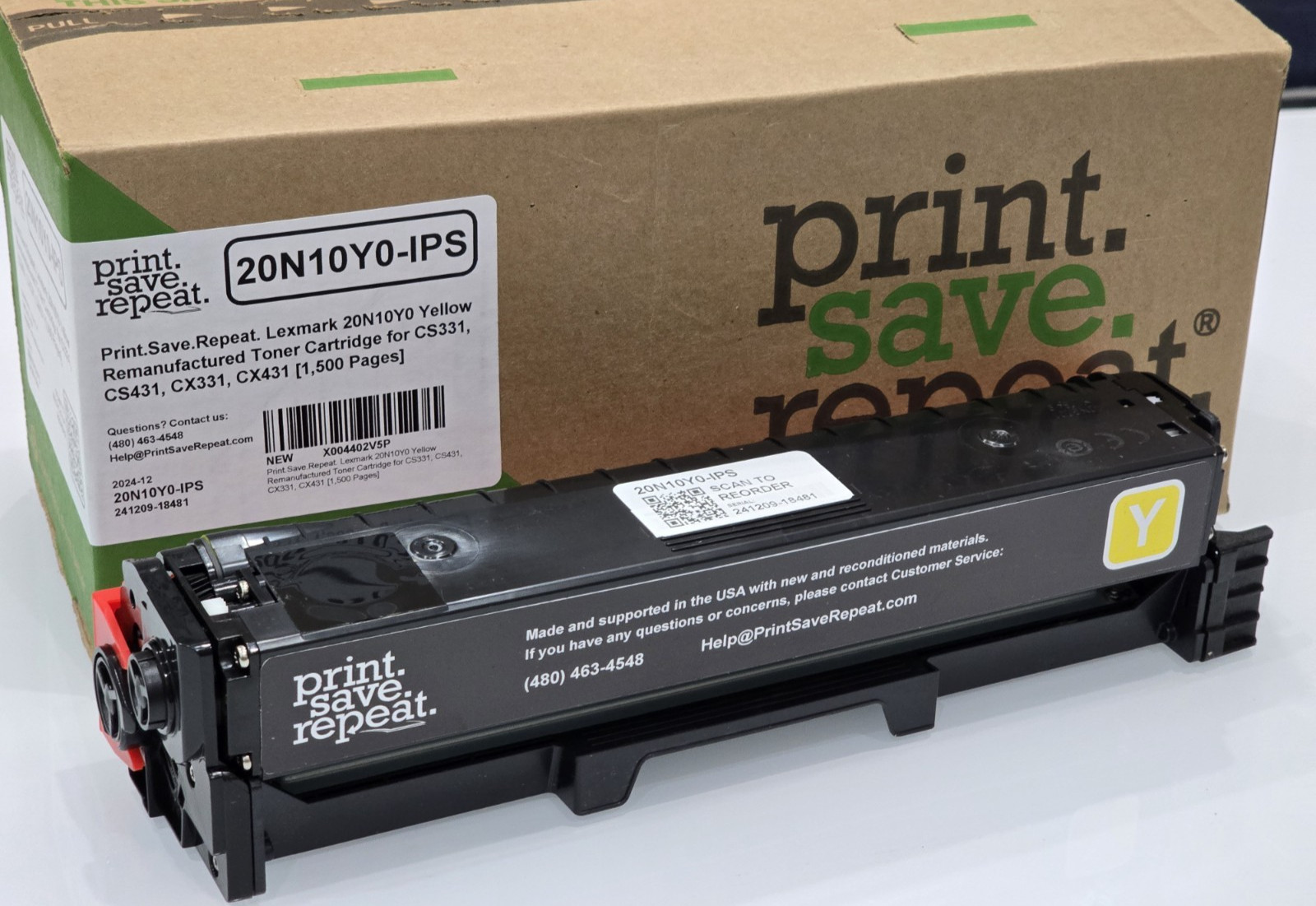 PRINT SAVE REPEAT LEXMARK C3210Y0 YELLOW TONER CARTRIDGE