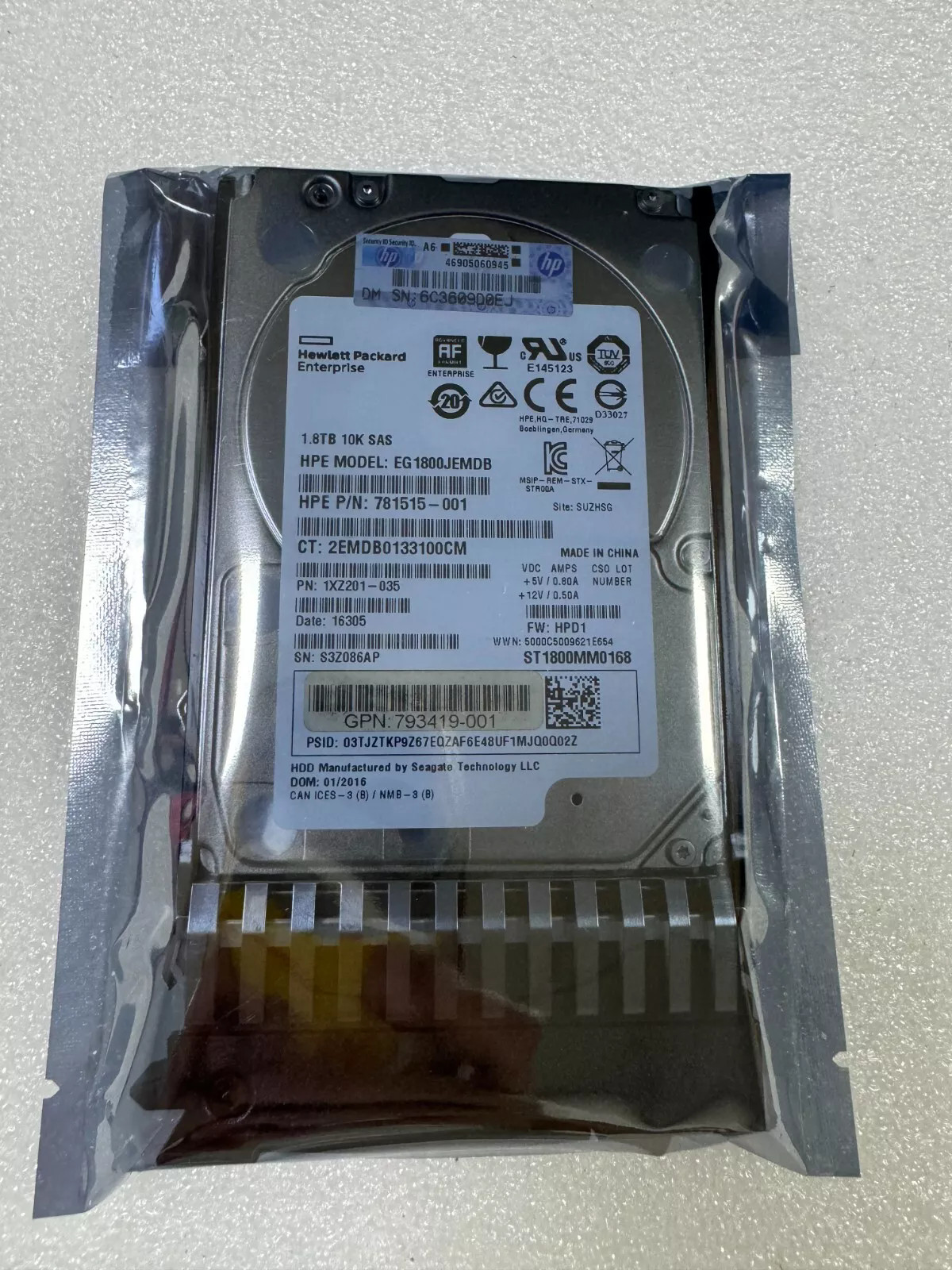 NEW HPE J9F49A 787649-001 MSA 1.8TB 12G SAS 10K SFF 2.5IN 512E HDD Hard Drive
