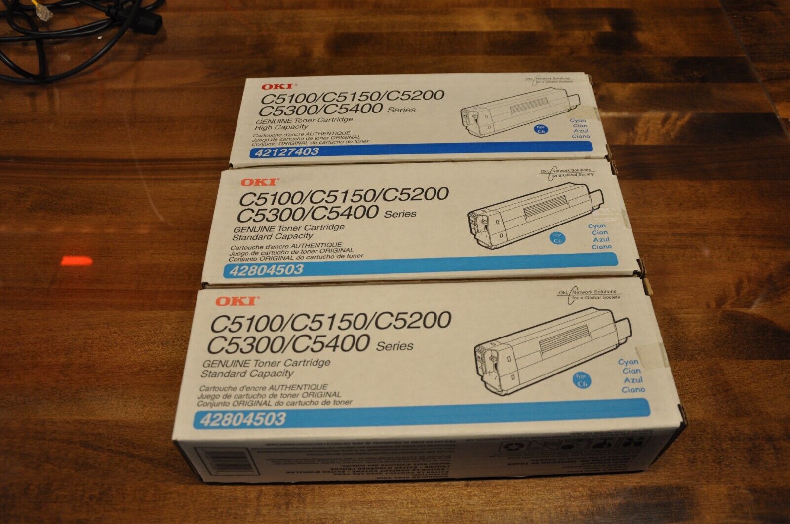 OKI 42804503 Cyan Laser PrinterT oner Cartridge C5100/C5150/C5200/C5300/C5400