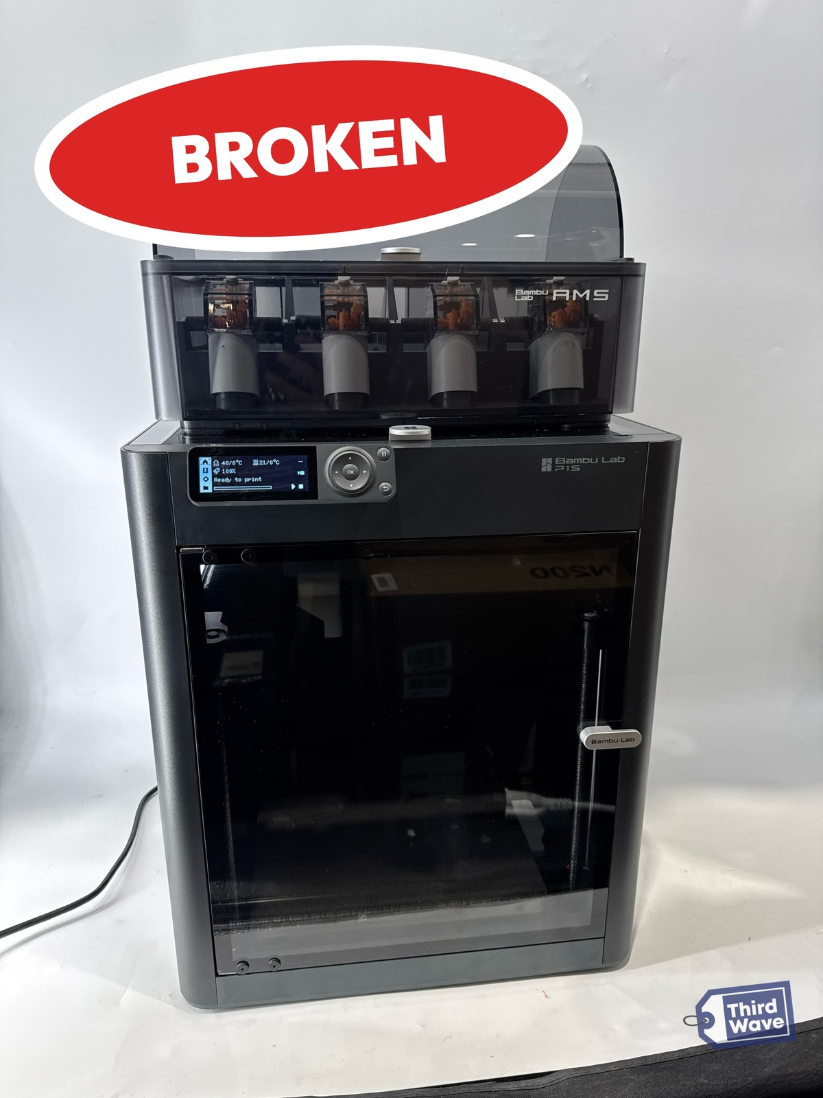 (BROKEN) Bambu Lab P1S Combo 3D Printer AMS Multi-Color High Speed Black