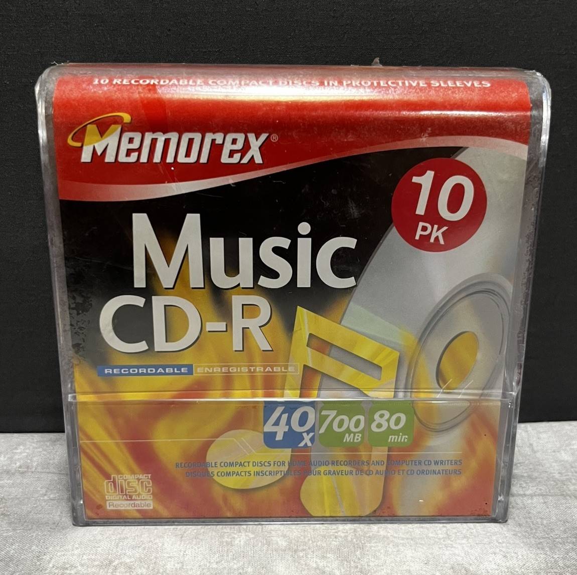 Memorex Music CD-R Recordable 80 Minute Blank Cd New  Still In Package 10 Pack