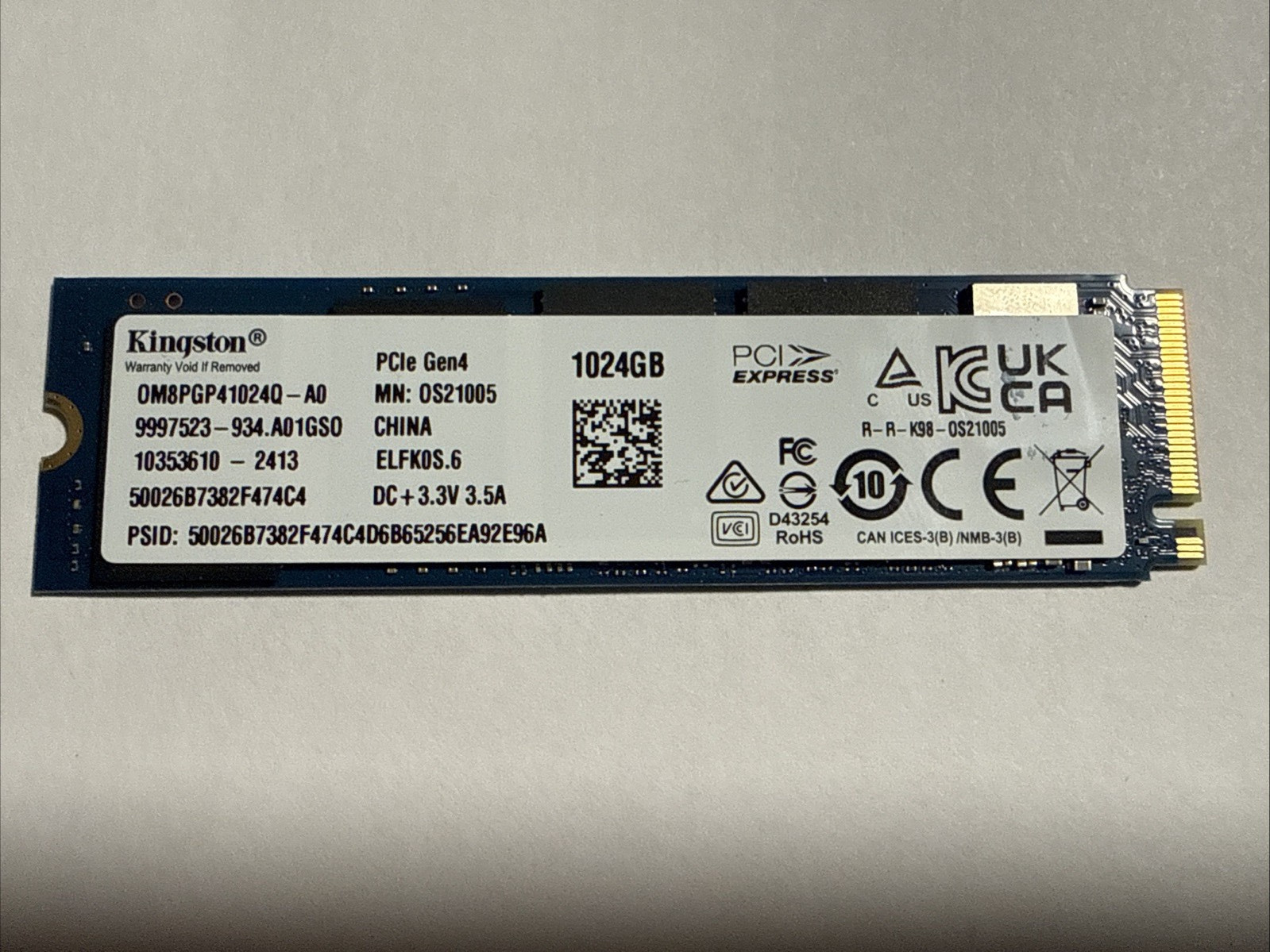 KINGSTON 1TB M.2 2280 PCIe 4 x4 NVMe Internal SSD OM8PGP41024Q-A0 #2