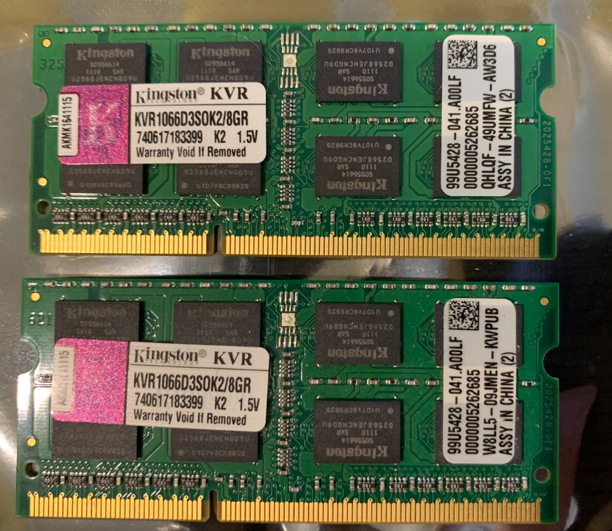 Kingston KVR 1066D3S0K2 8GR Laptop Memory 4GB x 2. Total 8GB