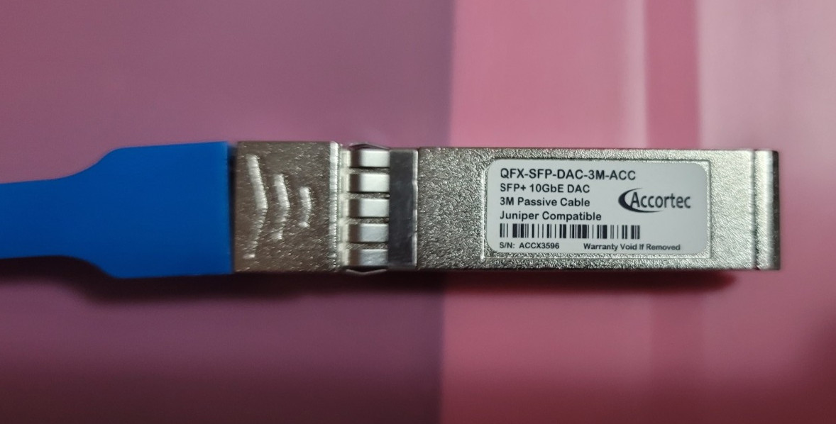 Accortec QFX-SFP-DAC-3M Juniper Compatible 3M 10G SFP+ Passive DAC Twinax Cable