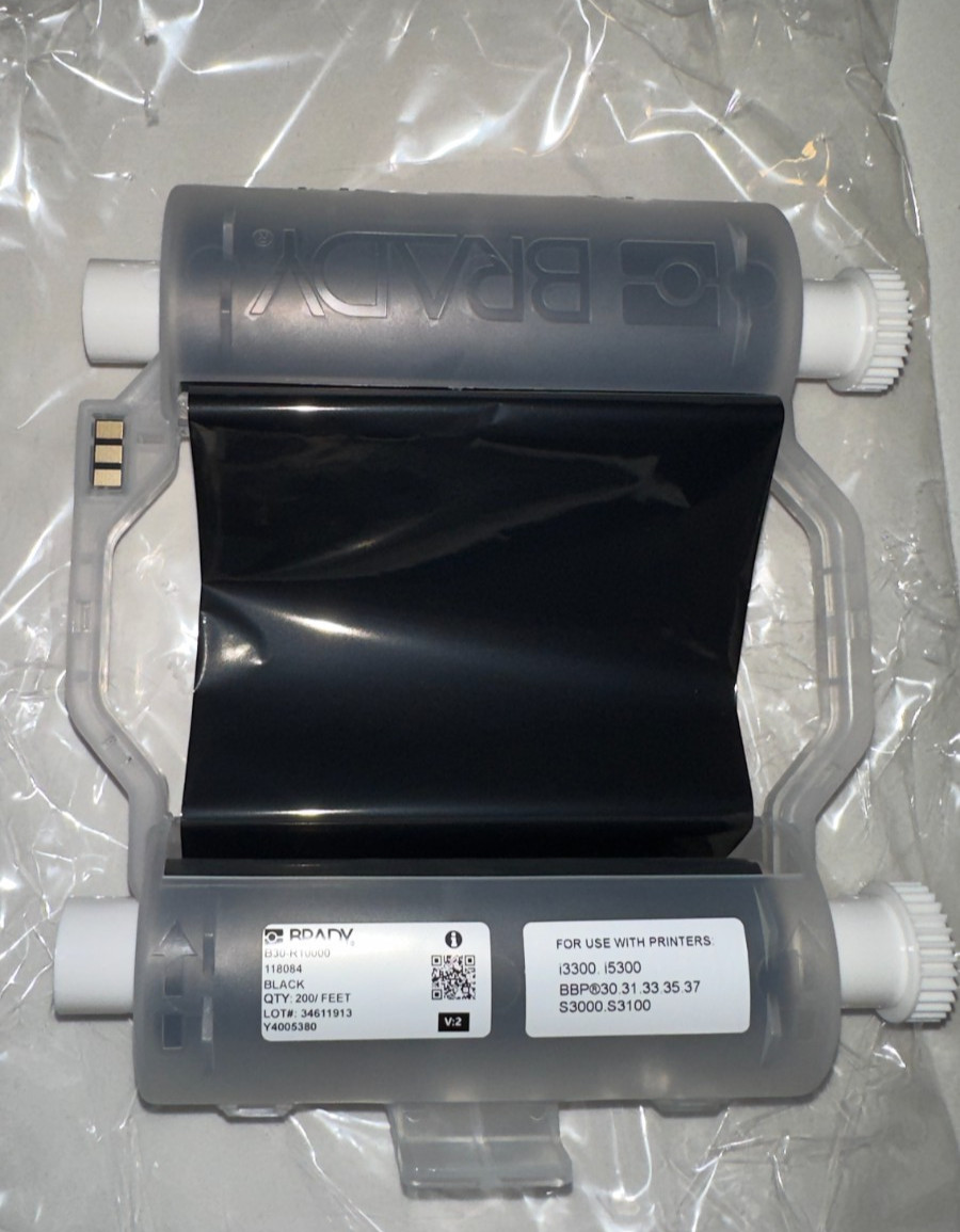 Brady 118084 B30 Series R10000 Printer Ribbon (B30-R10000) , Black