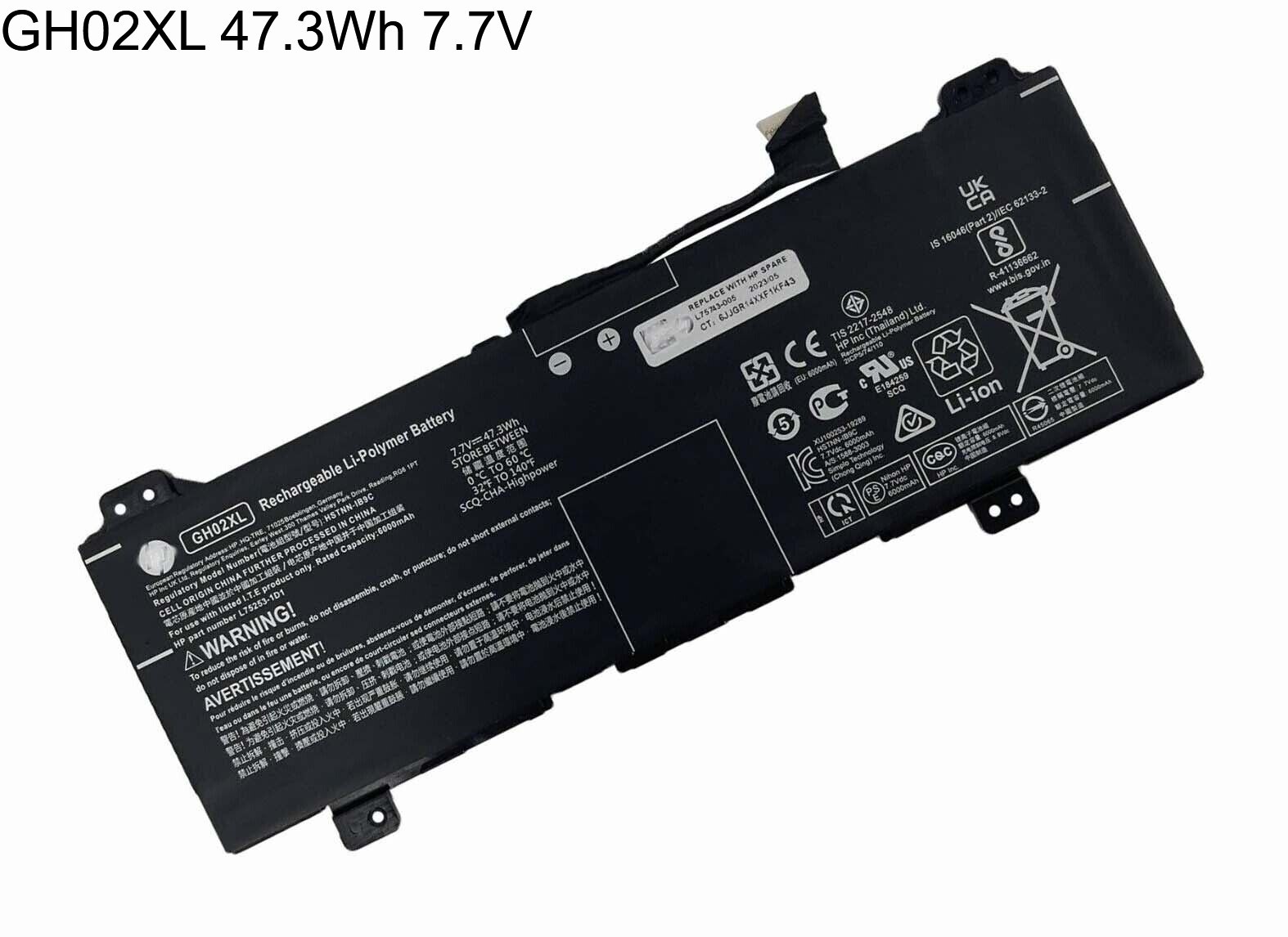 Genuine 47.3Wh 7.7V Battery For HP Chromebook x360 14a-cb0000 14a-cb L75253-1D1