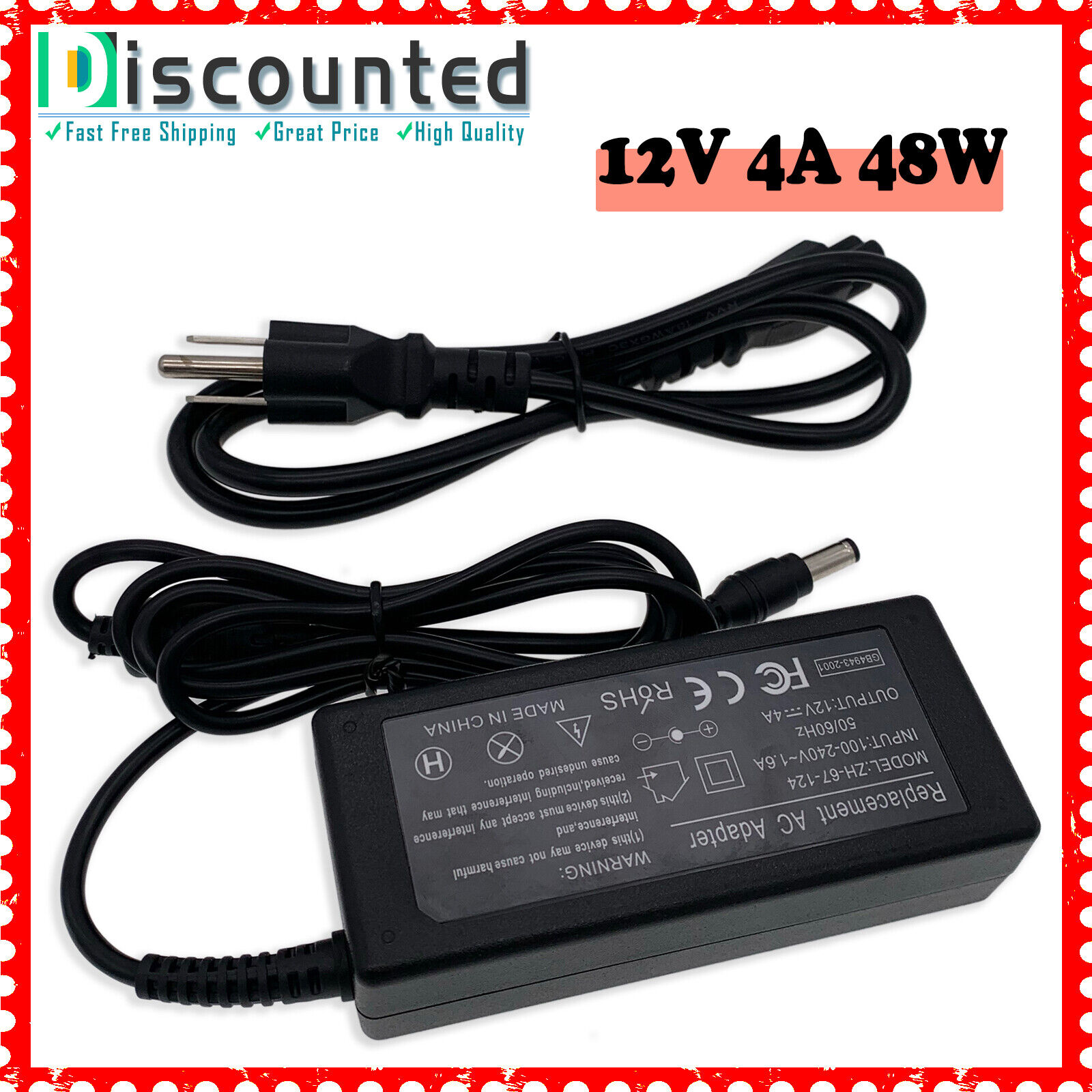 12V AC/DC Adapter Compatible with Dell S2440L S2440Lb 24