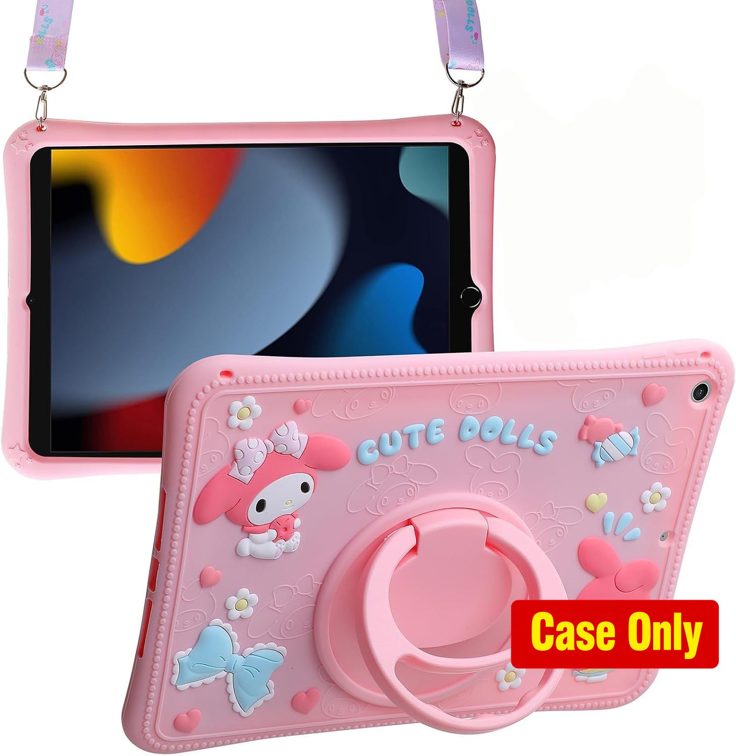 Cute 3D Cartoon Soft Silicone Case for Samsung Galaxy Tab A9+ 2023, Pink Cover