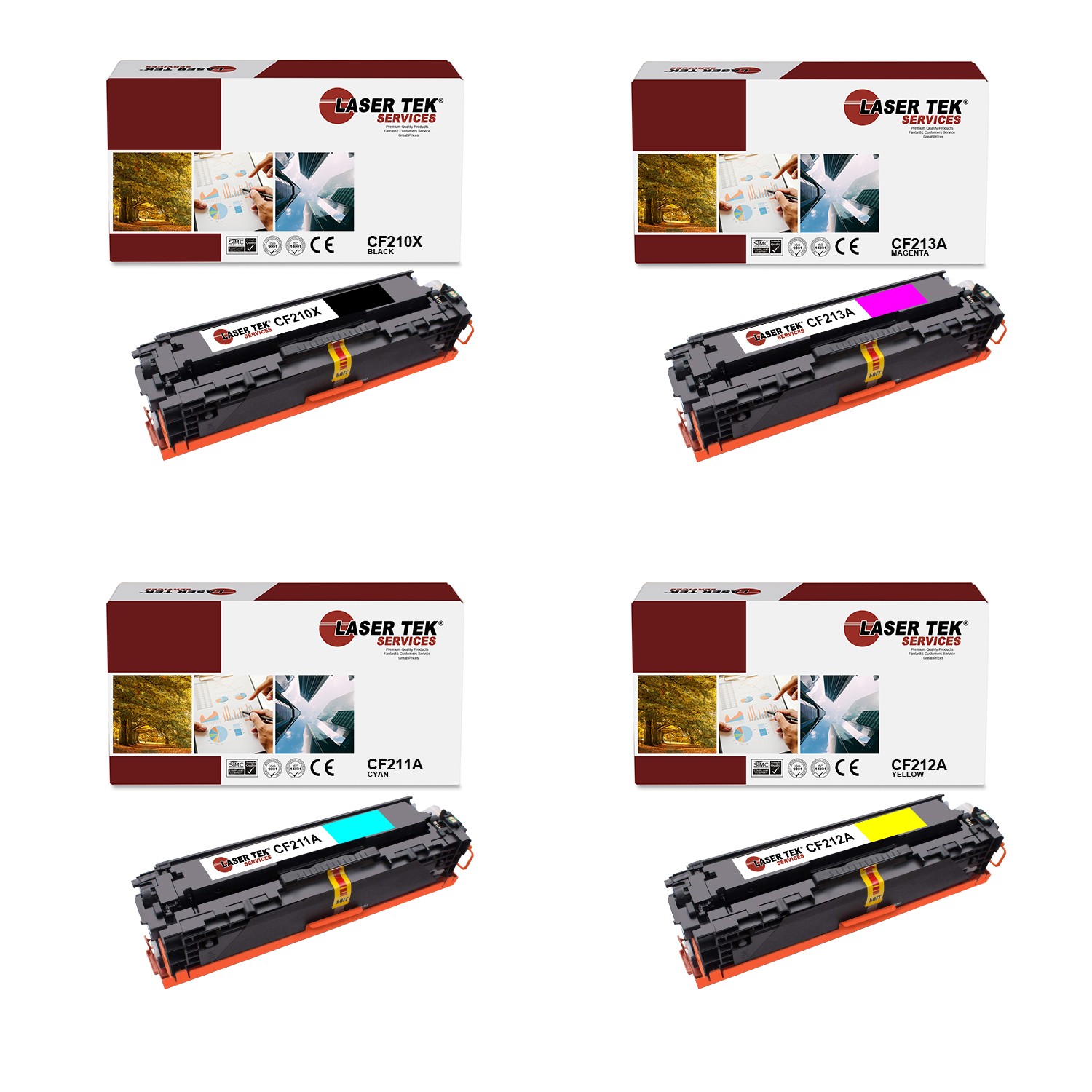 4Pk LTS 131X B C M Y HY Compatible for HP LaserJet Pro 200 M251n M276n Toner