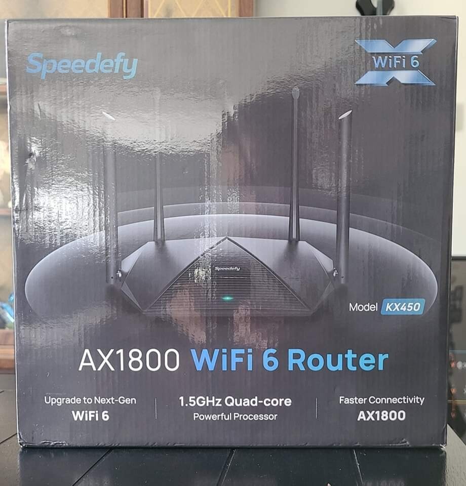 Speedefy‎ KX450 AX1800 Smart WiFi Router - Black