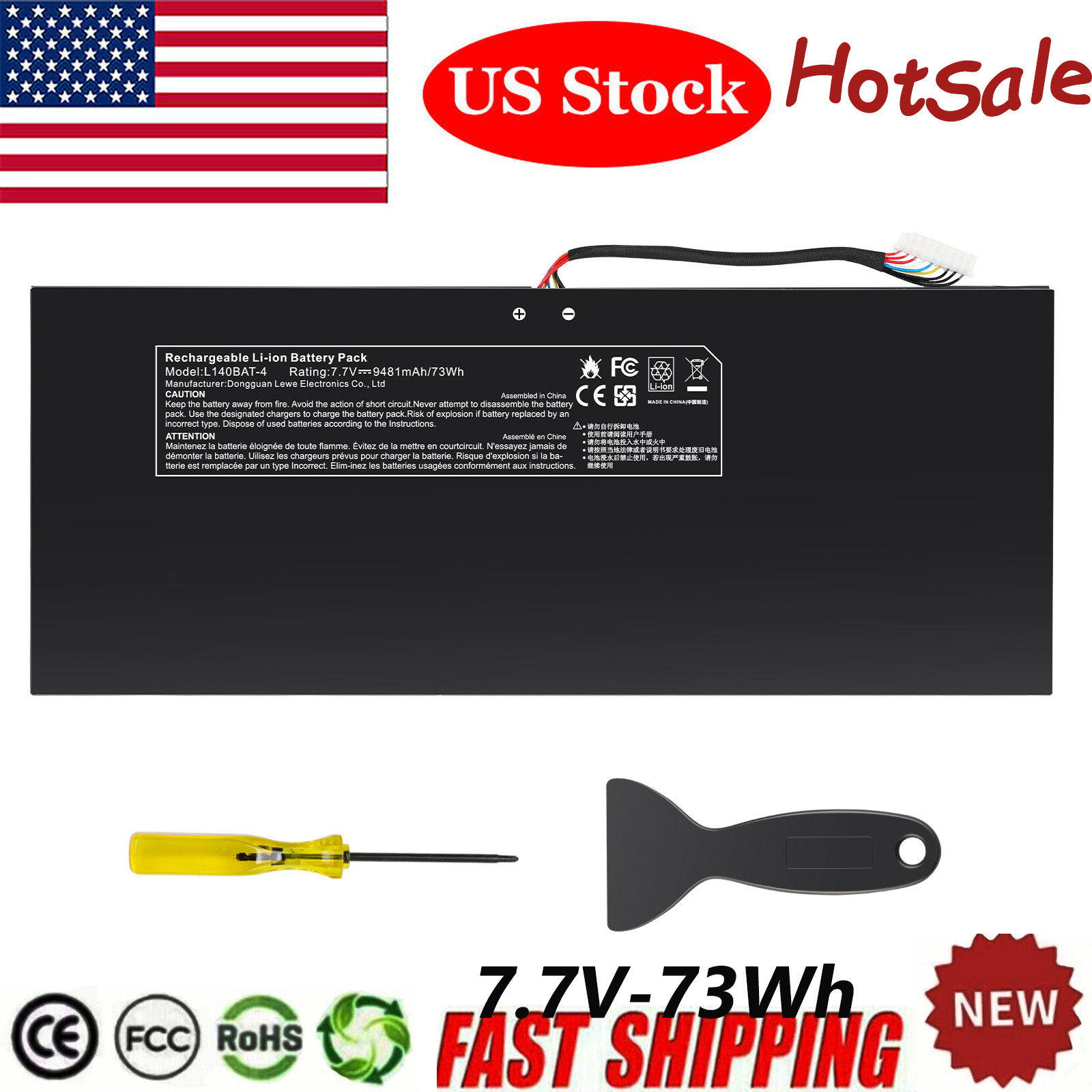 L140BAT-4 6-87-L140S-72B01 Battery For Lemp9 System76 Darter Pro 2021 L140CU