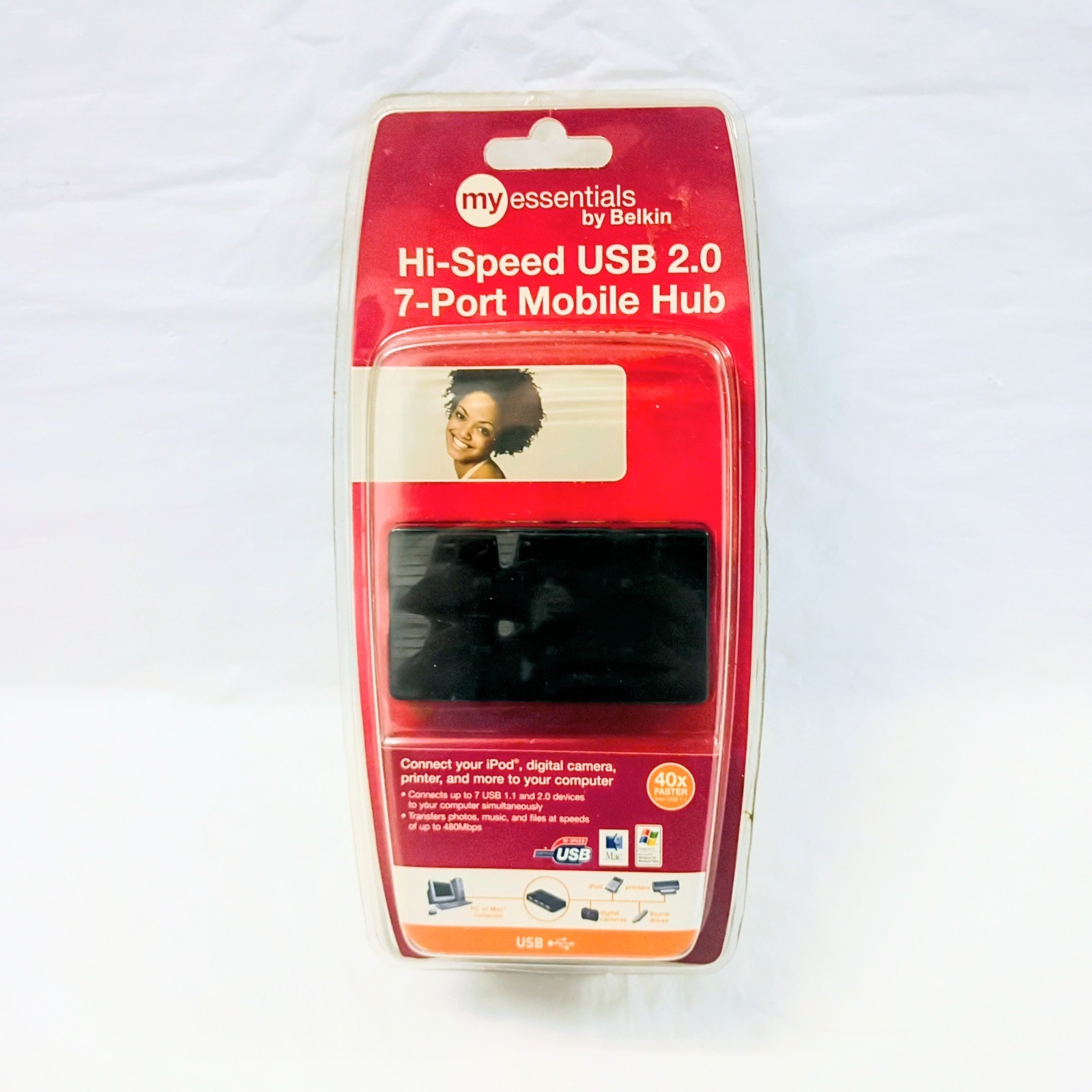 My Essentials By Belkins Hi-Speed USB 2.0 7-Port Mobile Hub