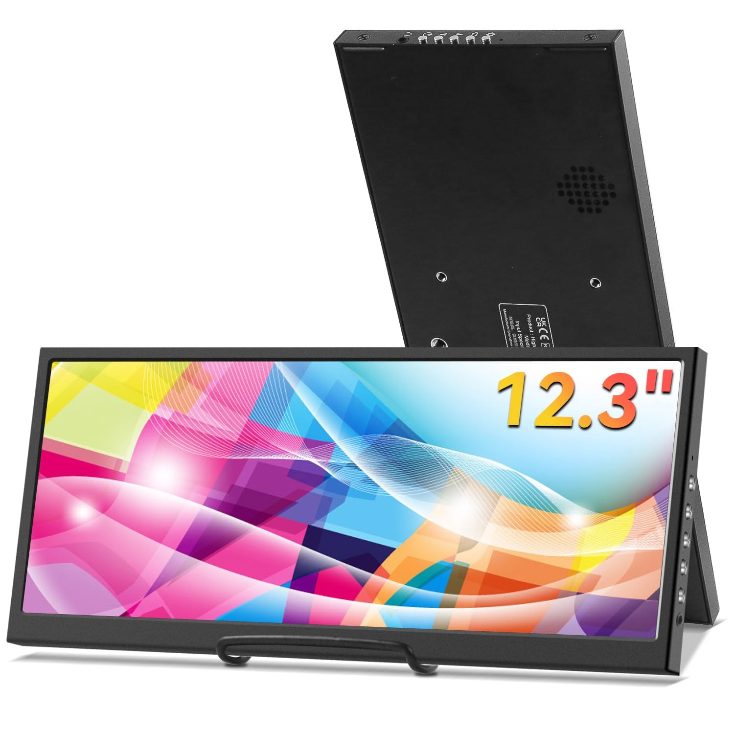 12.3 Inch Secondary Monitor, IPS Stretched Bar LCD Travel Display 1920 * 720 ...