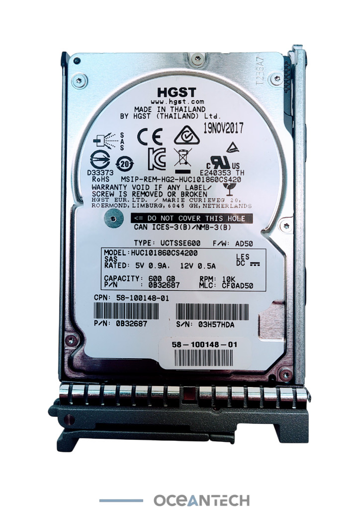 HGST / Cisco 58-100148-01 HUC101860CS4200 0B32687 Hard Drive 2.5" SAS 600GB