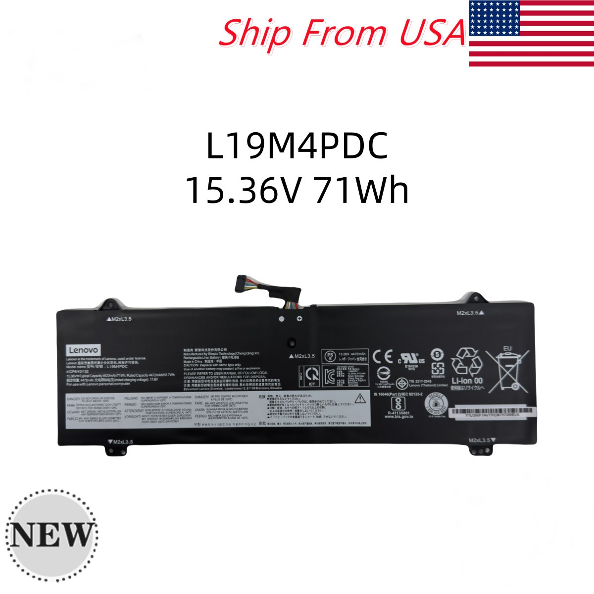 OEM Genuine L19C4PDC L19M4PDC L19L4PDC Battery For Lenovo Yoga 7-15ITL5 7-14ITL5