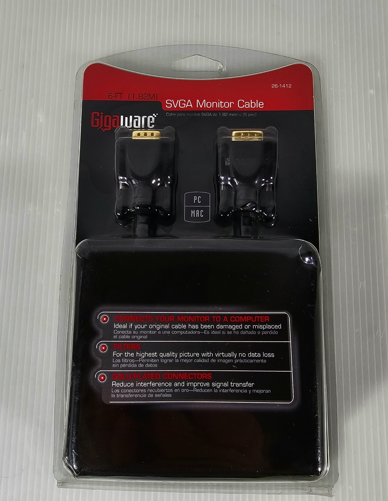 New GIGAWARE 6 FT. SVGA MONITOR CABLE  26-1412 