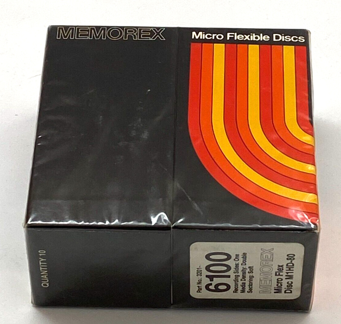 Vintage Memorex Micro Flexible Discs Box of 10 New Old Stock Sealed Package