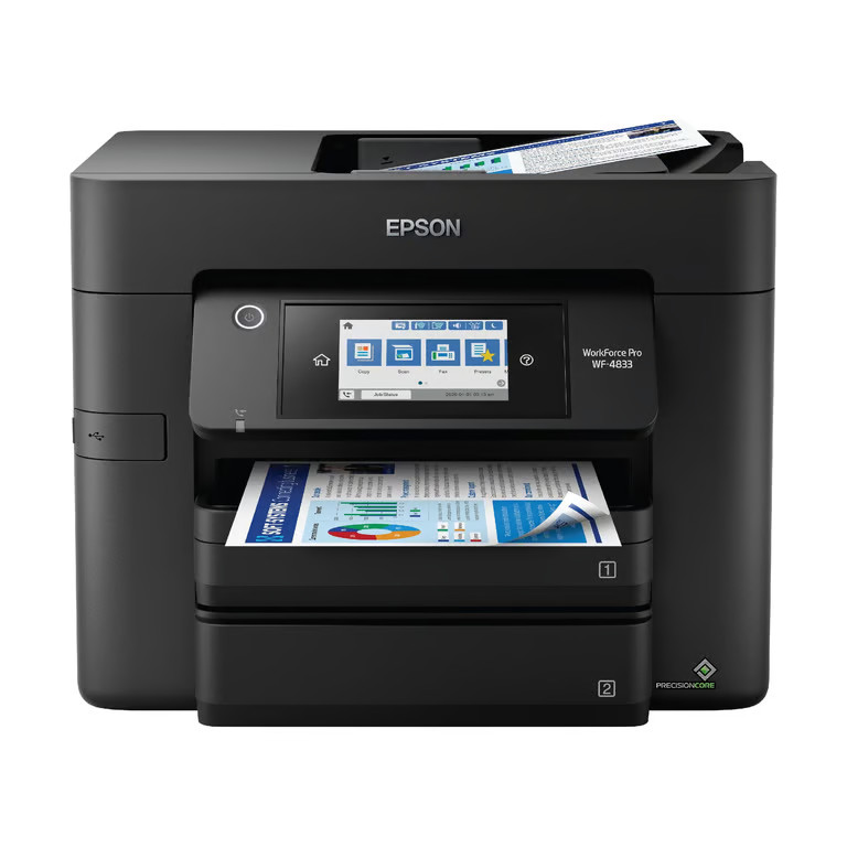 WorkForce Pro WF-4833 Wireless All-in-One Printer with Auto 2-Sided Print