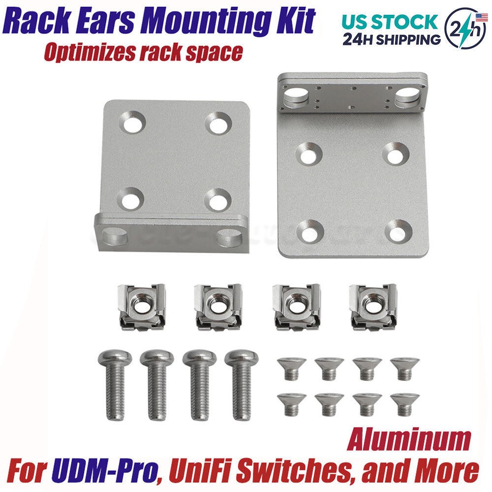 Replacement Rack Ears Mounting Kit For Ubiquiti UDM-Pro UDM-SE USW-24 48 Switch
