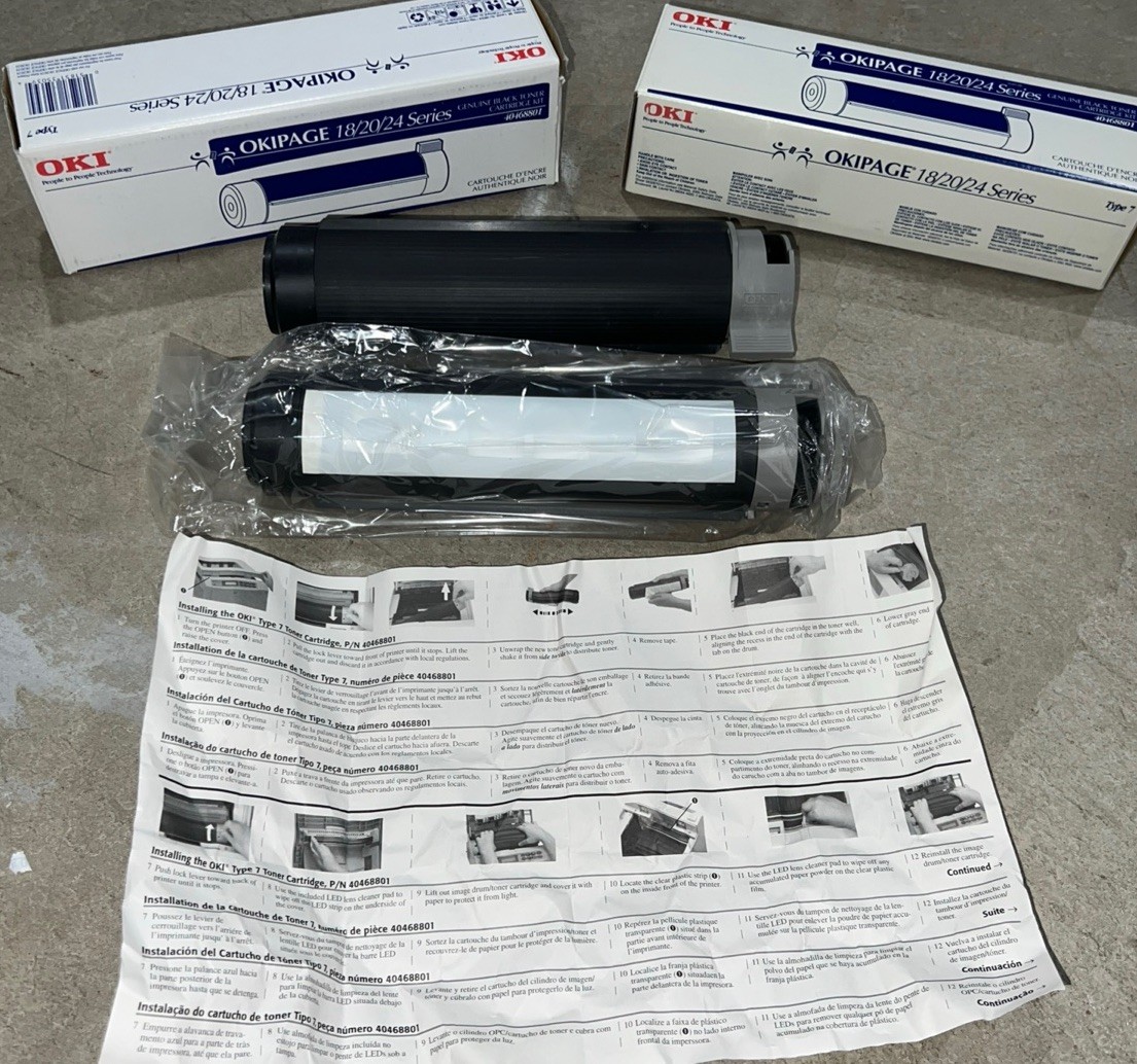 OKI 40468801 Black Toner Cartridges Lot Of 2 New