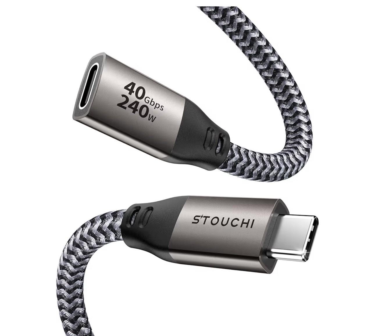 Stouchi 3.3 ft (3.3 ft) 40 Gbps USB C extension cable240 W and 8K charge 60 Hz