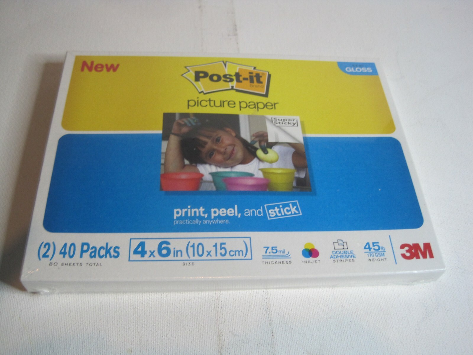NEW Post-It Brand Picture Paper Semi Gloss 2 x 40 Packs 4x6 in.  7.5 mil Ink Jet
