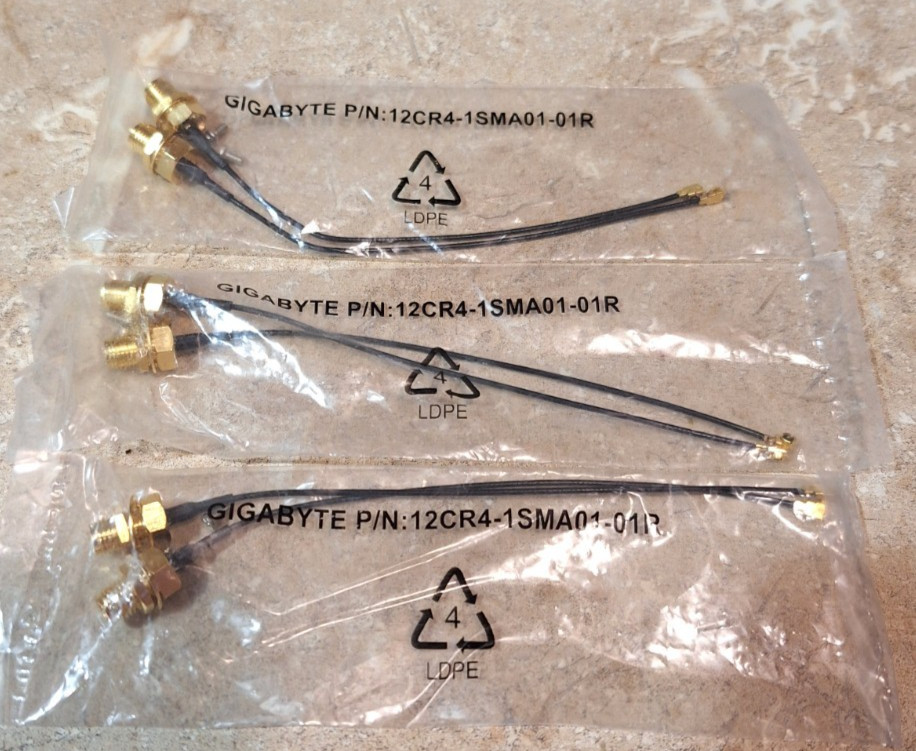6 PCS Gigabyte U.FL Mini PCI to RP-SMA Pigtail Antenna WiFi Cables 5 Inches