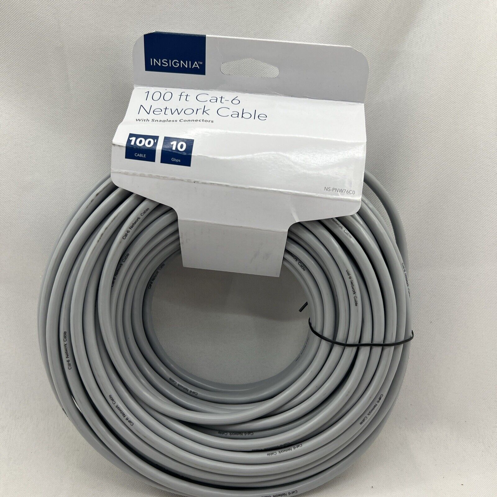 Insignia™ - 100' Cat-6 Ethernet Cable - Gray - NS-PNW76C0 - 
