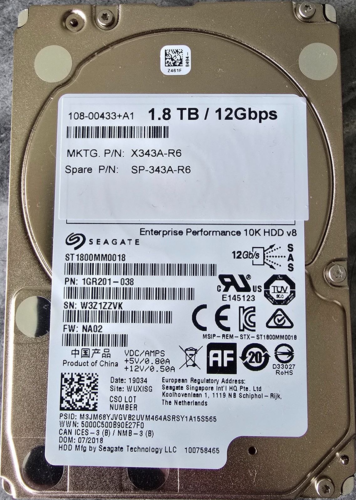 NetApp SAS 1.8TB (Seagate OEM)