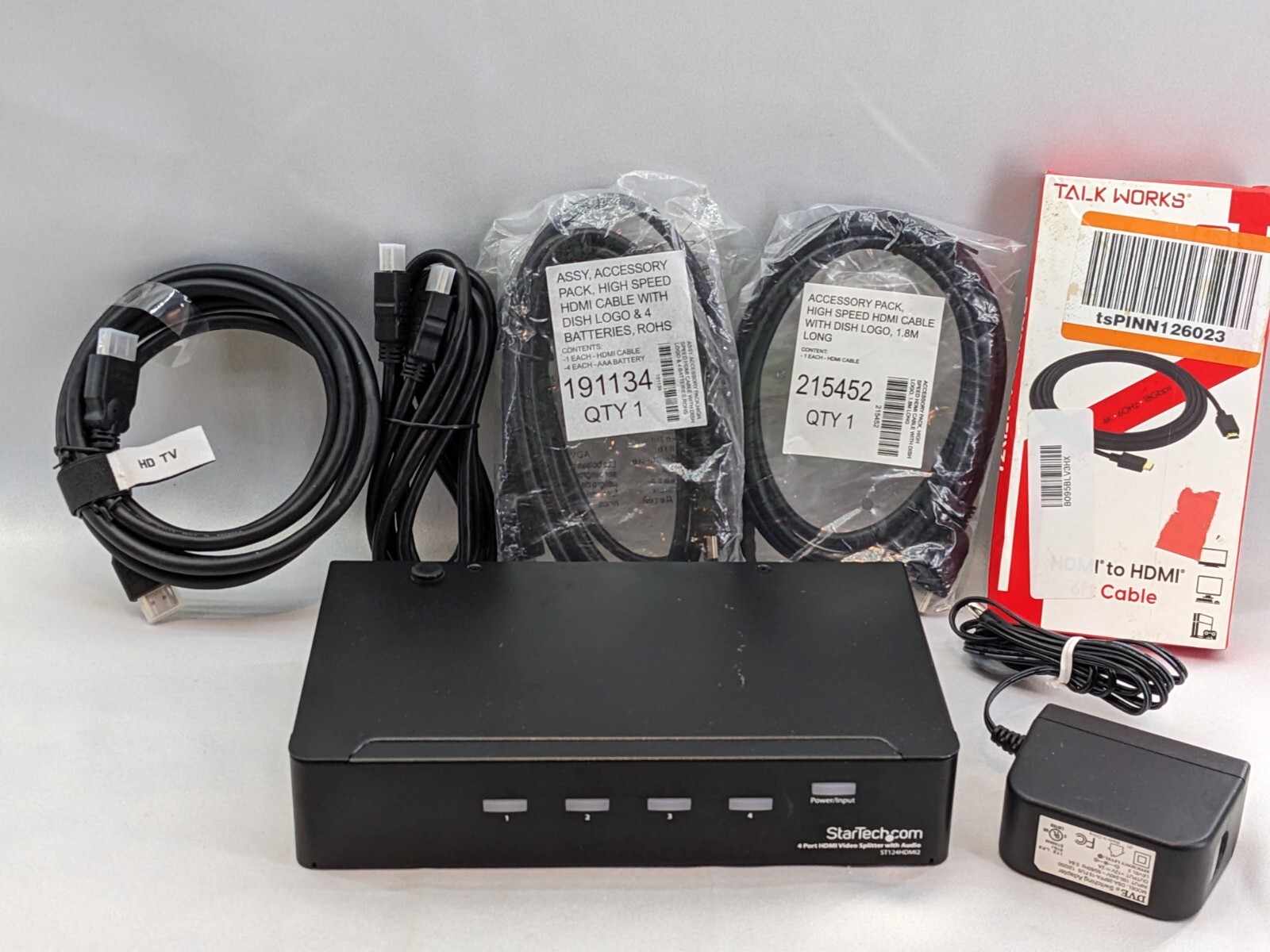 StarTech 2-Port HDMI Splitter and Signal Amplifier, 5 HDMI Cables 🔥Works🔥
