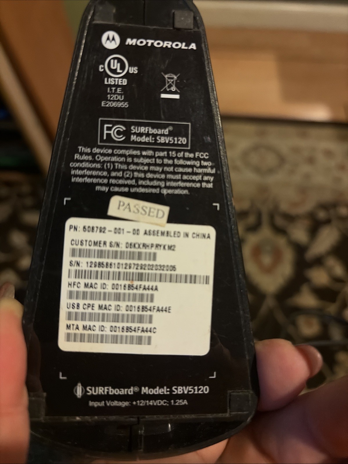 Motorola SB5120 Surfboard Cable Modem (505788-001-00)