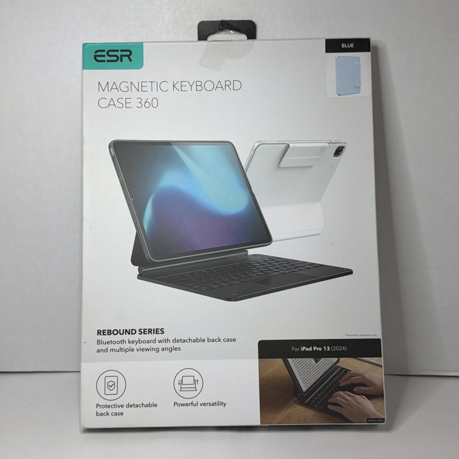 ESR iPad Pro 13 2024 M4 Keyboard Case Rebound 360 Magnetic Stand Blue