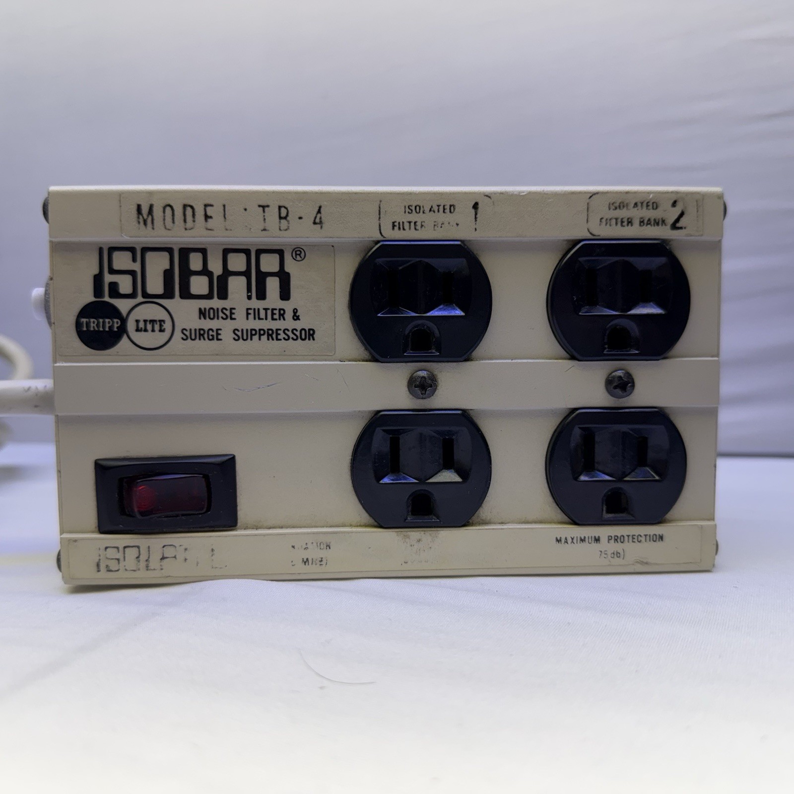 Tripp Lite Isobar 4 Outlet Surge Suppressor Noise Filter IB-4 Premium Metal