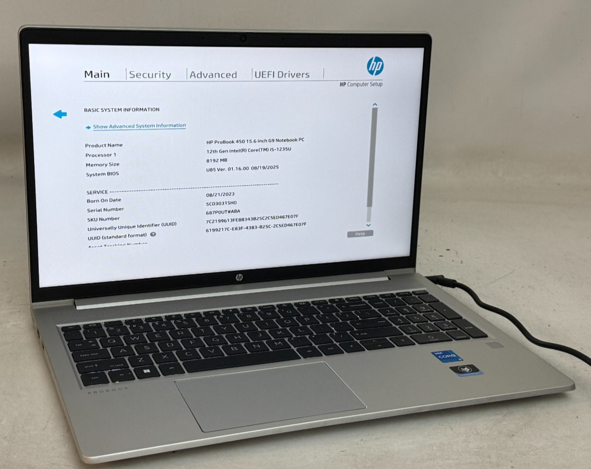 HP ProBook 450 G9 15.6" (i5-1235u - 8GB RAM - 250GB SSD - Win11Home)