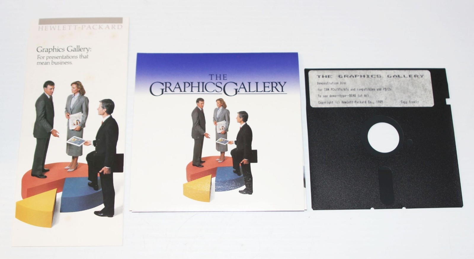 Vintage 1989 Hewlett Packard HP Graphics Gallery Demo Disk IBM 5.25" Floppy
