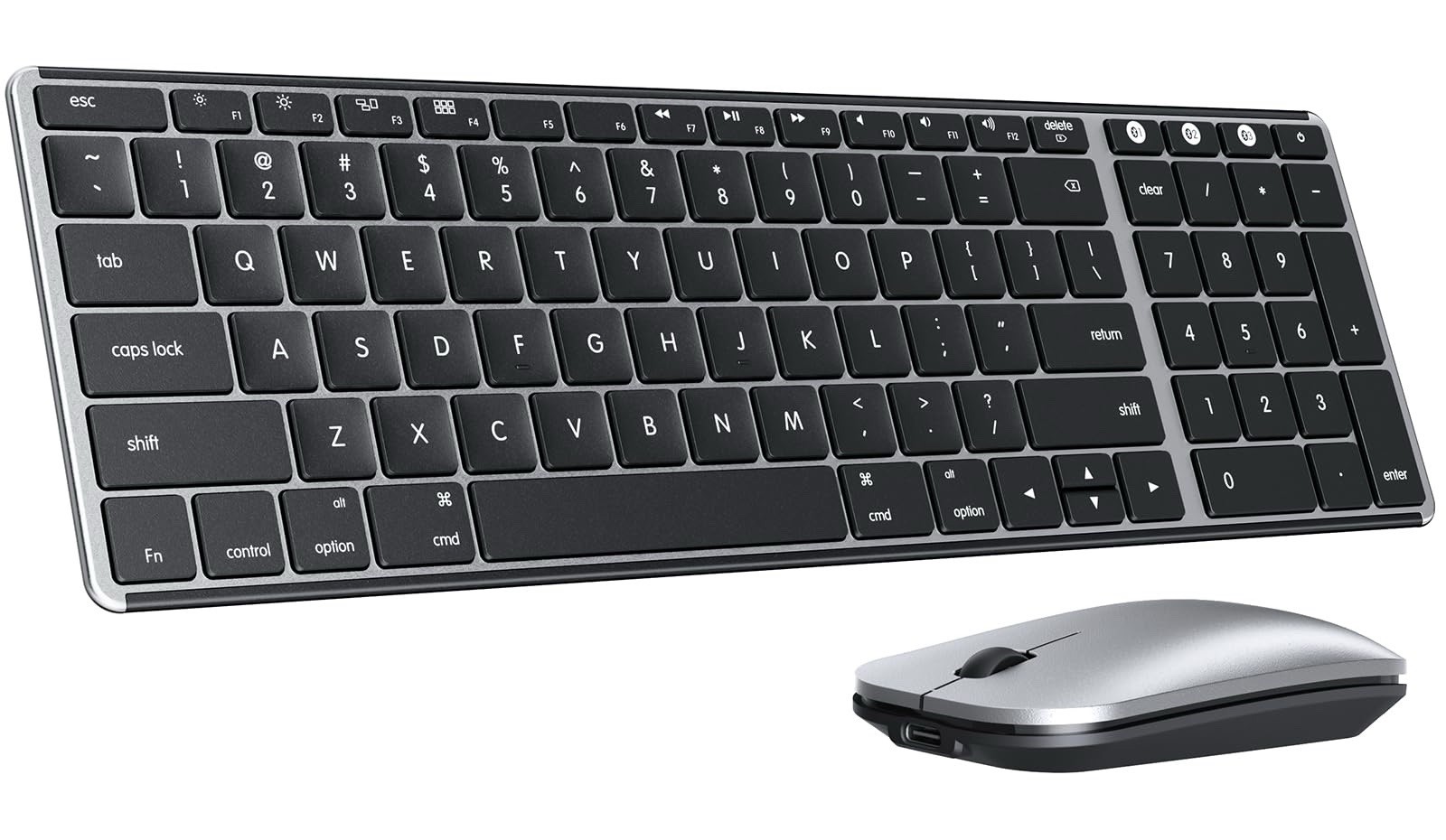 Seenda SKM64-2 Bluetooth Keyboard and Mouse Combo for Mac MacBook iPad - Black