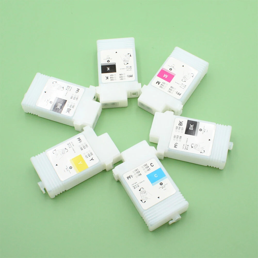 6pcs PFI-102 Empty Refillable ink cartridge for Canon IPF500 510 600 610 printer