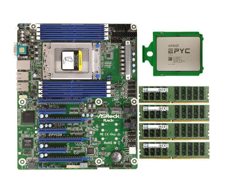 Asrock Rack EPYCD8 motherboard + AMD EPYC 7532 32c/64t +128G(4*32)3200MHZ RAM