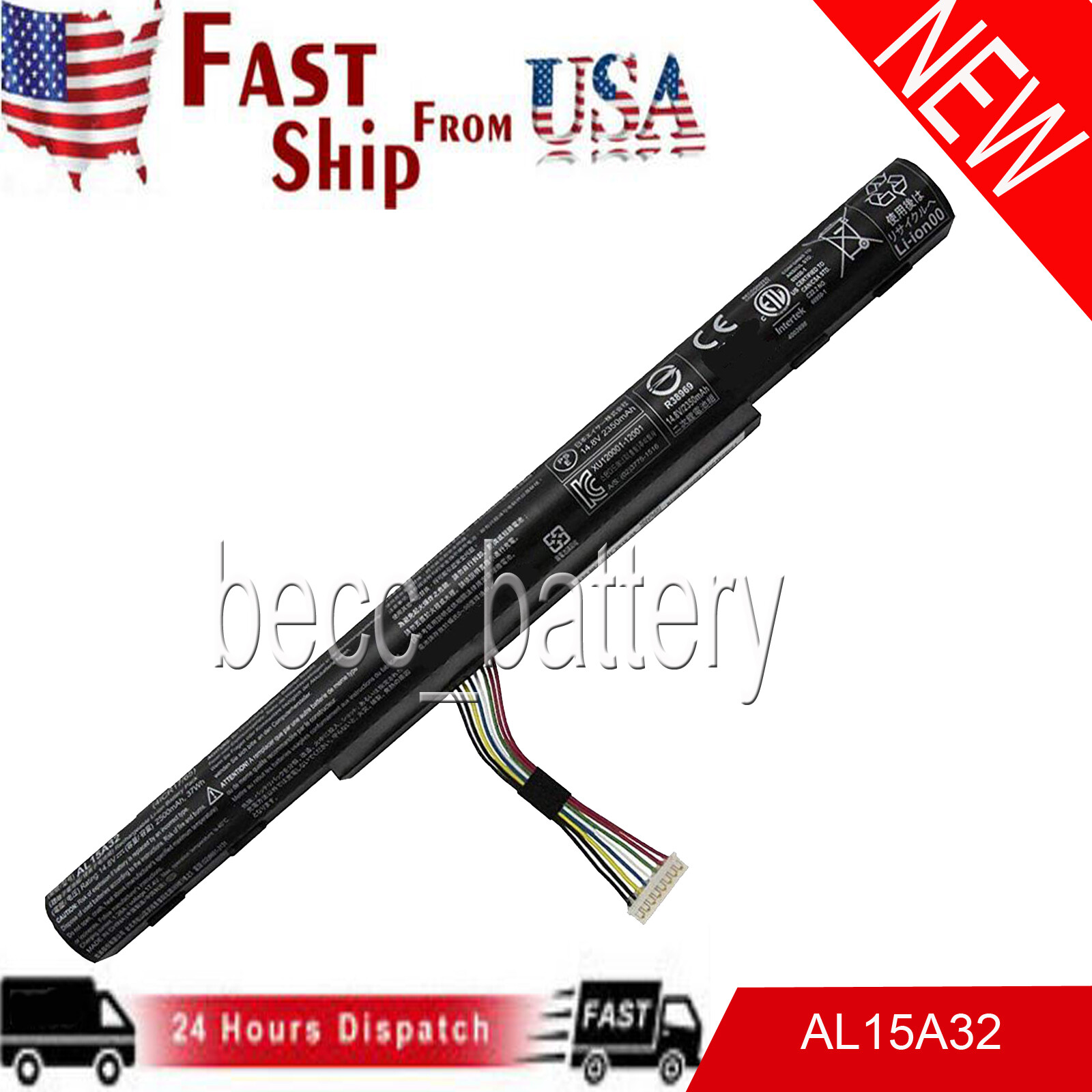 AL15A32 NEW NEW Battery for Acer Aspire E5-473G-561X 14.8V Laptop Battery