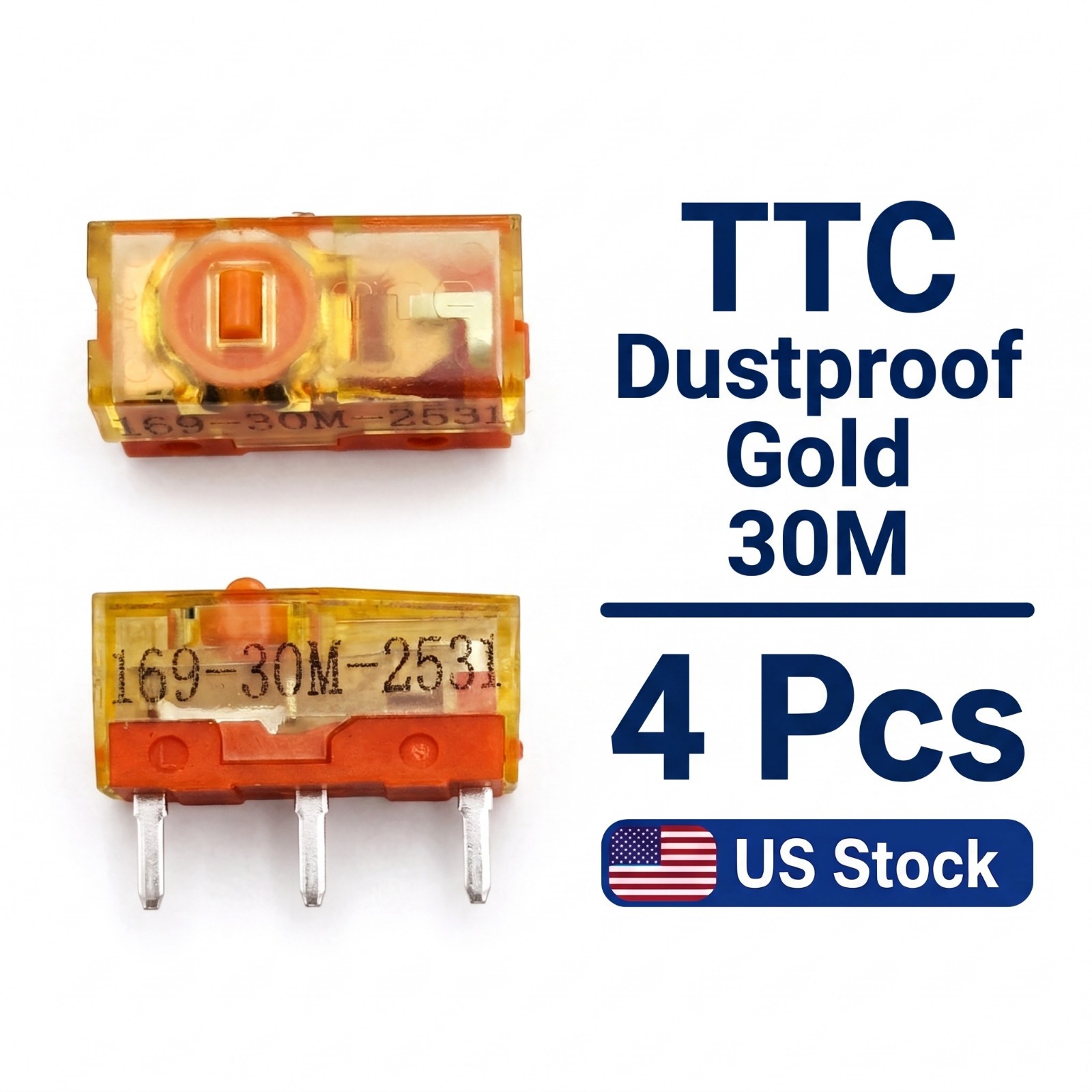 4pcs - TTC 30M Gold Dust Proof Mouse Micro-Switch 30 million Clicks gaming fix
