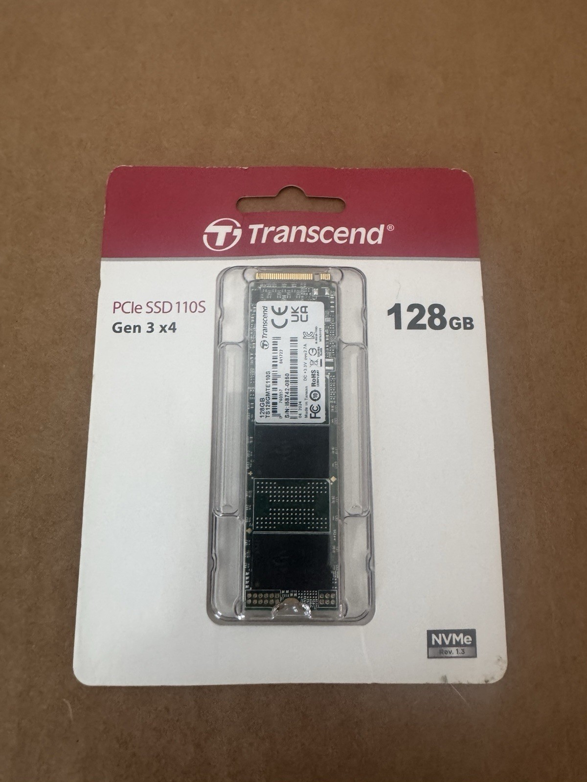 128GB Transcend 110S M.2 2280, NVMe PCIe Gen3x4 SSD