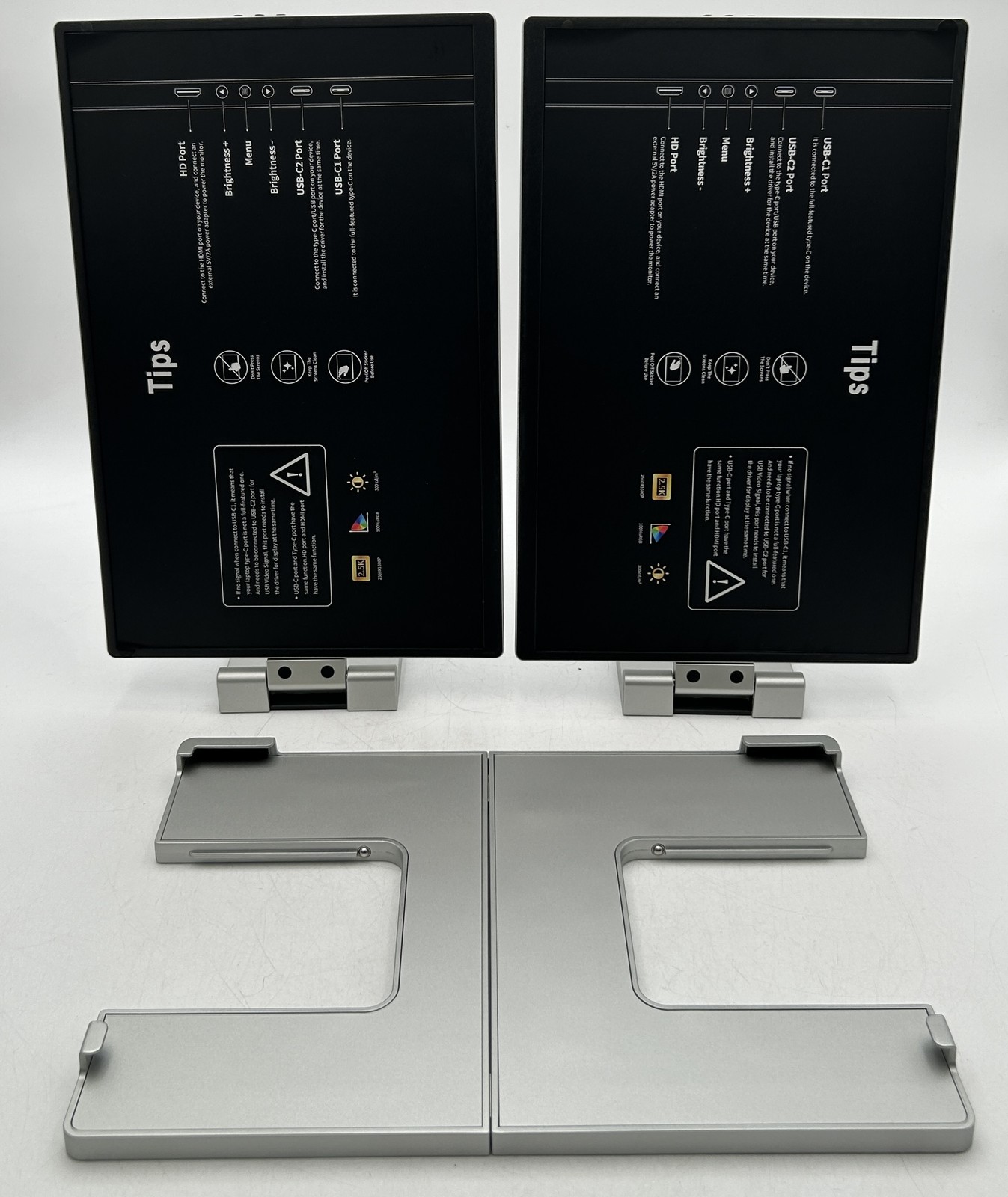 Pitycbo 14.1" 2.5K Triple Laptop Monitor Silver