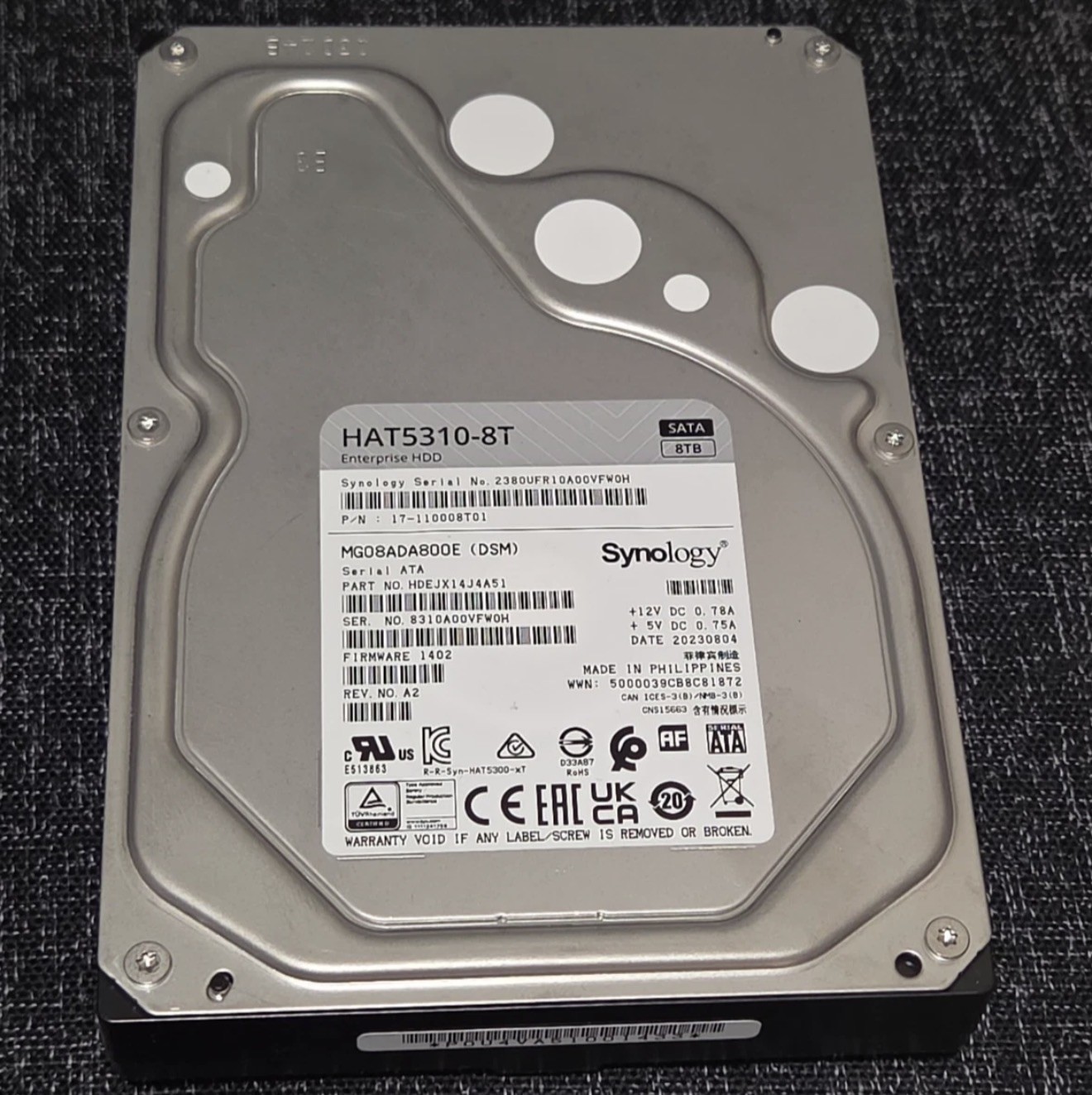 Synology HAT5310-8T 8TB 7200RPM SATA III 3.5" Enterprise NAS Hard Drive  ..