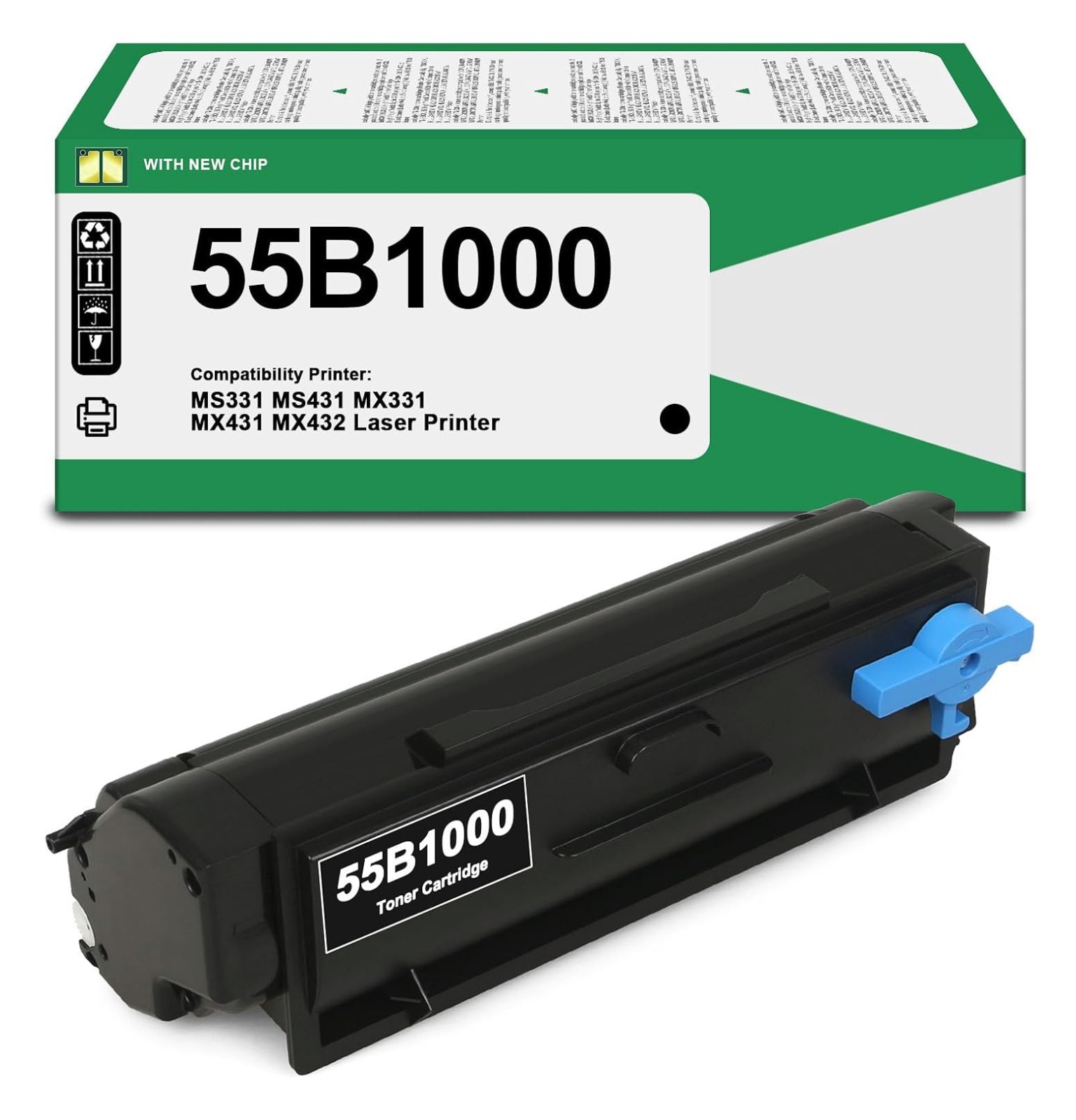55B1000 55B100E Toner Cartridge Compatible  for Lexmark MS331 MS431 MX331 MX431