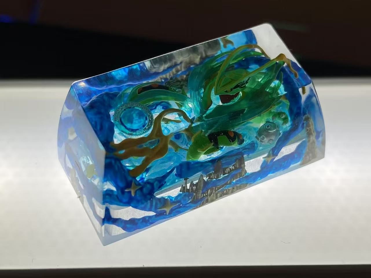Pokemon Keycap mega rayquaza 2u artisan resin keycap