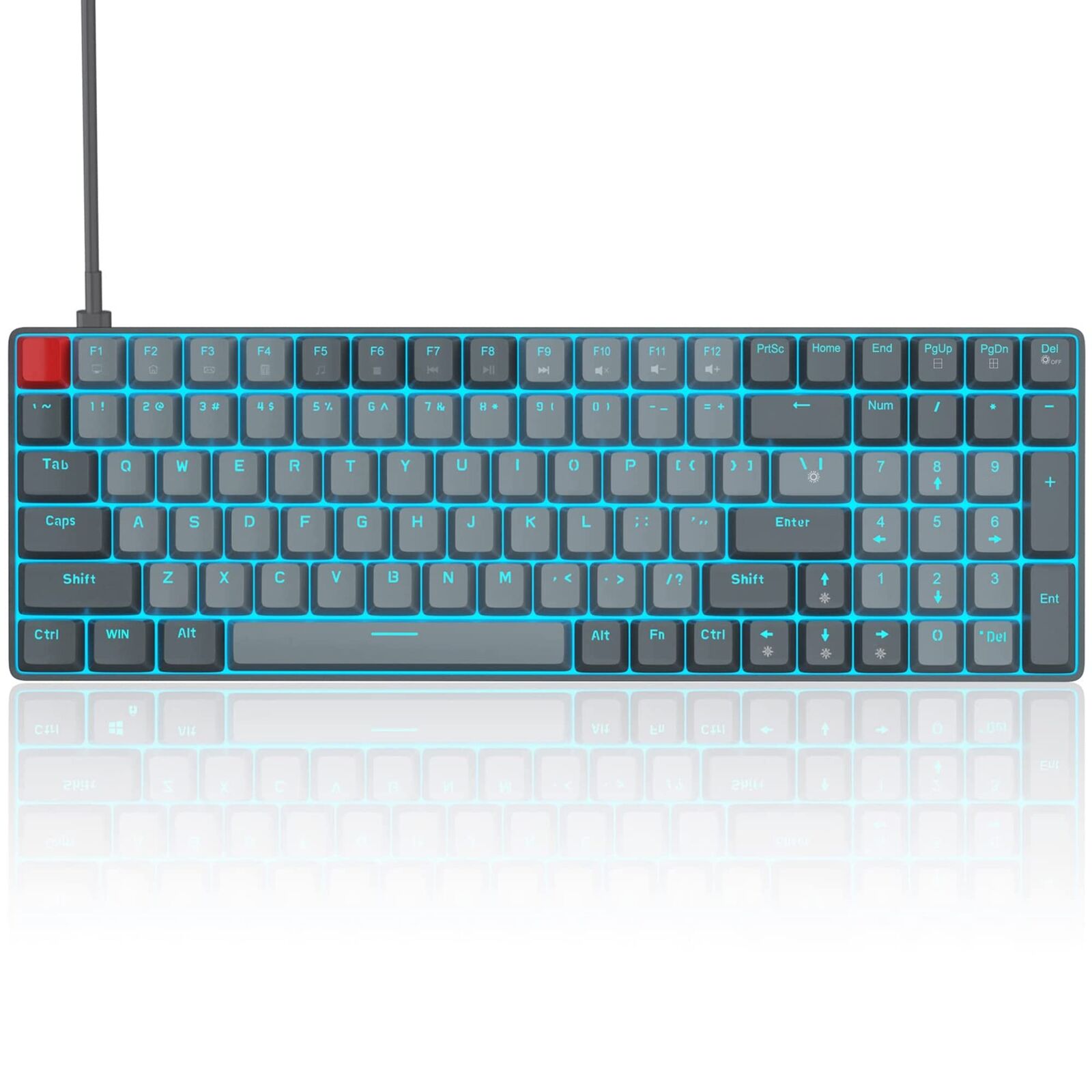 MageGee 100 Keys Mechanical Gaming Keyboard, Red Switch, 96% Compact Layout L...